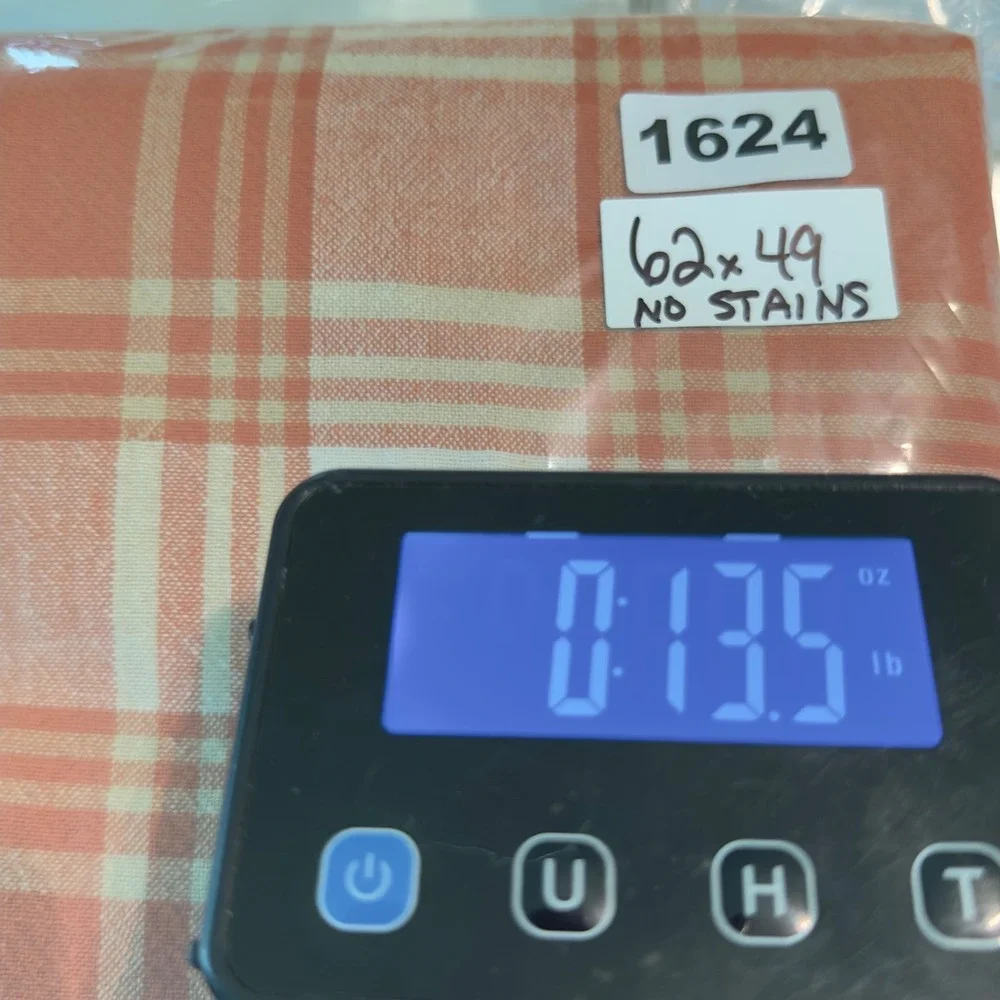 Tablecloth 49x62 Orange Plaid Rectangular Rustic Farmhouse Cottagecore Autumn